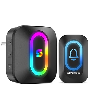 spromoce wireless doorbell for home 1000ft long range door bell without wire for office ip55 waterproof cordless remote calling bell with 6 vibrant light modes 38 ringtone