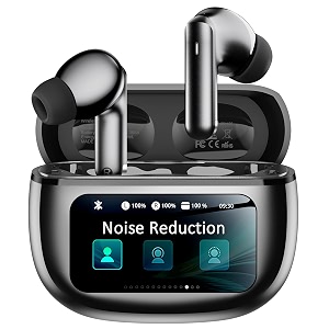 Wireless Earbuds with Smart Touchscreen Case AI