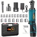 Wireless electric ratchet wrench set, brushless electric ratchet wrench, suitable for home and car repairs, a holiday gift for men, optional. (Battery 1+plastic box+multiple accessories)