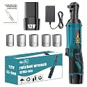 Wireless electric ratchet wrench set, brushless electric ratchet wrench, suitable for home and car repairs, a holiday gift for men, optional. (Battery 1)