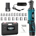 Wireless electric ratchet wrench set, brushless electric ratchet wrench, suitable for home and car repairs, a holiday gift for men, optional. (Battery * 1+toolbox)