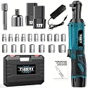 Wireless electric ratchet wrench set, brushless electric ratchet wrench, suitable for home and car repairs, a holiday gift for men, optional. (Battery * 2+toolbox)