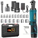 Wireless electric ratchet wrench set, brushless electric ratchet wrench, suitable for home and car repairs, a holiday gift for men, optional. (Battery 2+plastic box+multiple accessories)
