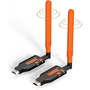microware wireless hdmi transmitter and receiver 2458ghz 50m165ft plug and play 1080p expansion of multiple televisions wireless hdmi extender for laptop pc hdtvprojector 50 meters
