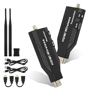 microware wireless hdmi transmitter and receiver 2458ghz 50m165ft plug and play 1080p expansion of multiple televisions wireless hdmi extender for laptop pc hdtvprojector 50 meters