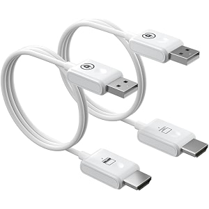 microware hdmi transmitter and receiver 1080p  kit for laptop pc camera projector monitor cable box hdtv  plug amp play no lag compact  50 meter extender white