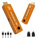 Wireless HDMI Transmitter and Receiver, 4K Decode, 1080P@60Hz HDMI Extender, 328FT/100M Plug and Play, 2.4G/5G Dual Band for Laptop, TV Box, Monitor, Projector (Orange)