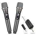 Wireless Karaoke Microphone, 8-Hour Handheld Mic with Receiver & 3.5mm Adapter, Gray - for Singing, Parties, Home Music Entertainment