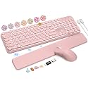 Wireless Keyboard and Mouse Backlit - Typewriter, Magnetic Wrist Rest