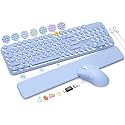 Wireless Keyboard and Mouse Backlit - Typewriter, Magnetic Wrist Rest