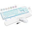 Wireless Keyboard and Mouse Backlit - Typewriter, Magnetic Wrist Rest