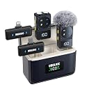 Wireless Lavalier Microphone with Digital Display & Charging Case, Dual Mic for Noise Reduction, 45H Battery, 50M Range, Lightning/USB-C Receiver for iPhone Android, for YouTube, Vlogging