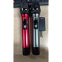 Wireless Microphone, UHF Metal Dual Handheld Cordless Dynamic Mic System with Rechargeable Receiver, 1/4‘’Output, for Karaoke, Church, Speech, Wedding