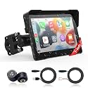 Wireless Motorcycle Apple Carplay,7 Inch Portable Motor GPS Navigation with Apple Carplay &amp; Android Auto,Siri &amp; Google Assistant, Anti-Glare/Bluetooth 5.2/TMPS/Voice Control/ IP69K Waterproof