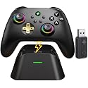 Wireless PC Controller with Charging Dock, Hall Effect Joysticks No Drift, 1000Hz Polling Rate Gamepad for Windows PC/Switch/Android/iOS, Programmable Back Buttons, RGB Light