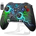 GAMSINGY Wireless PC Gaming Controller -RGB Lightning Pro Gamepad for Windows PC, Switch, Switch 2, Android &amp; iOS, with Programmable Back Buttons, Turbo, 1000mAh Battery &amp; Stand (2.4G/USB-C/Bluetooth)