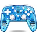 Wireless Pro Controller for Switch Controllers,Pro Controller Support Switch/Switch Lite,Remote Control for Switch Controller Wireless with LED Backlight/Turbo/Vibration-Transparent Blue