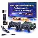 Wireless Retro Gaming Console for TV | HDMI Game Stick | Plug & Play | Dual Wireless Controllers | Classic Arcade Style Games | Family Gaming | Black