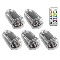 Wireless Solar Cab Lights for Truck, 5PCS Wireless Roof LED Marker Lights, Waterproof LED Solar Cab Light for Truck with Remote, No Drill Car Roofs Top Marker Compatible Semi, Pickup, Van, RV (A#)