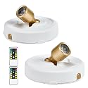 Wireless Spotlight Battery Operated with Remote Control, 2-Pack Under Cabinet Closet Light with Timer Function for Under Counter, Shelf, Bookcase, Cabinet, Paintings, Pictures, Accent