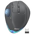 Wireless Trackball Mouse, Adjustable Angle Rechargeable, Backlit-Gray Mouse
