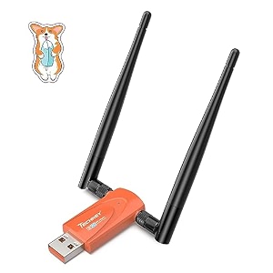 wireless usb wifi adapter for desktop pc techkey v3 ac1300mbps network dongle with dual band 5dbi high gain antenna for laptop computer compatible windows 11108187-melon