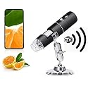 Wireless WiFi Portable Digital Endoscope Microscope for Camera Digital Inspection Android/iOS System Mobile Phone, LED Magnification Magnifier with Metal Stand Microscope/Dermascope/Endoscope