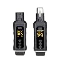 Luocute Wireless XLR Microphone System, Rechargeable Plug and Play Transmitter Receiver with 48V Power Supply for Dynamic Condenser Mic Sound Mixer Electric Guitar Bass Keyboard (1 Receiver and 1