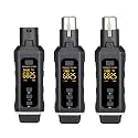 Luocute Wireless XLR Microphone System, Rechargeable Plug and Play Transmitter Receiver with 48V Power Supply for Dynamic Condenser Mic Sound Mixer Electric Guitar Bass Keyboard (1 Receiver with 2