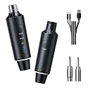 Wireless XLR Microphone Transmitter and Receiver System, 2.4G 1-to-1 Mode, 160ft Range, USB Rechargeable, Plug & Play, for Solo Speeches, Live Streaming