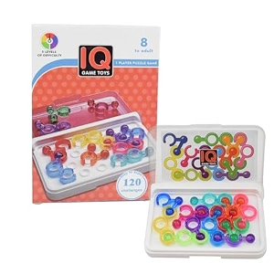 wirescorts iq link game toy travel game for kids and adults brain game iq games with 120 challenges - multicolor