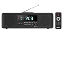 WISCENT Home Stereo System CD Player,Clear 20W RMS Sound System with FM Radio,Bluetooth,USB,MP3,AUX,Digital Dual Alarm Clock,CD-R/CD-RW/MP3/WMA Playback, Black