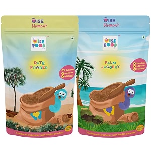 wise food - healthy sugar combo date powder amp palm jaggery  no chemicals  no additives  rich in natural fiber and minerals  palm sugar date sugar healthy sugar combo 800g
