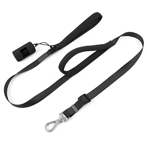 wisedog durable two handle dog leash dog leash heavy duty with dual soft padded handles adjustable length as short leash for medium large dogs classic black m42 ft-5 ft