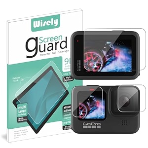 wisely premium screen guard protector compatible for gopro hero 910  1112 action camera lens glass easy installation kit hd clear full cover set of 3 glass