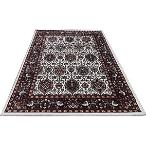 wish carpet kashmiri design persian carved carpet for your living room with 1 inch thickness 5 x 7 feet 150x210 cm ivory