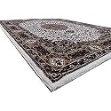 Wish Carpet Kashmiri Design Persian Carved Carpet for Your Hall &amp; Living Room with 1 inch Thickness 9 X 12 Feet (270x360 cm) Ivory
