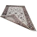 Wish Carpet Kashmiri Design Persian Carved &amp; Living Room with 1 inch Thickness 6 X 9 Feet Colour Ivory