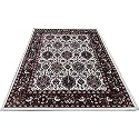 Wish Carpet Kashmiri Design Persian Carved Carpet for Your Hall &amp; Living Room with 1 inch Thickness 6 X 9 Feet (180x270 cm) Ivory