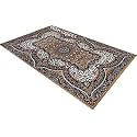 Wish Carpet Kashmiri Silk Carpet for Living Room 9 X 12 Feet (270x360 cm) Gold Multi