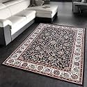 Wish Carpet Kashmiri Silk Carpet for Living Room 8 X 11 Feet (240x330 cm) Black Multi