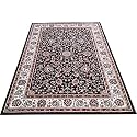 Wish Carpet Kashmiri Silk Carpet for Living Room 6 X 9 Feet (180x270 cm) Black Multi