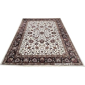 wish carpet kashmiri traditional woollen carpet with advanced 1 inch thickness amp classical look 270x360cm 9 x 12 feet color ivory