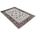 Wish Carpet Kashmiri Traditional Woollen Carpet with Advanced 1 Inch Thickness &amp; Classical Look (3 x 5 Feet) Color Ivory