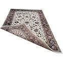 Wish Carpet Kashmiri Traditional Woollen Carpet with Advanced 1 Inch Thickness &amp; Classical Look 150x210cm (5 x 7 Feet) Color Ivory