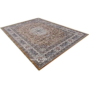 wish carpet new extra look kashmiri silk carpet persian design for living room amp bedroom size-5 x 7 feet - colour gold