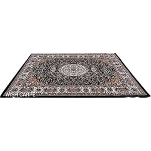 wish carpet new extra look kashmiri silk carpet persian design for living room amp bedroom size-6 x 9 feet black-multi