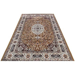 wish carpet new extra look kashmiri silk carpet persian design for living room amp bedroom size-4 x 6 feet - colour ivory