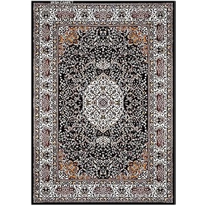 wish carpet new extra look kashmiri silk carpet persian design for living room amp bedroom size-8 x 11 feet black-multi