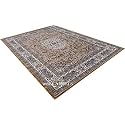 Wish Carpet New Extra Look Kashmiri Silk Carpet Persian Design for Living Room &amp; Bedroom, Size-5 x 7 Feet - Colour Gold